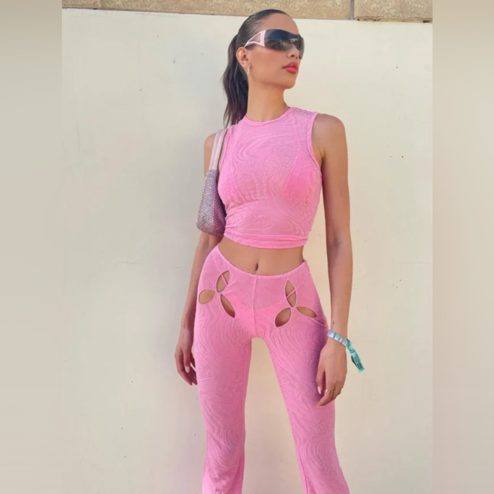 I AM GIA Amina Pink Cut Out Mesh Set